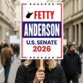 Fetty Anderson For West Virginia Senate 2026 Election Sign, Republican, Political Campaign Sign, Senate Election 2026 Race Poster Sign