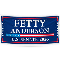 Fetty Anderson For West Virginia U.S. Senate Banner Sign, 13 oz Waterproof US Senate Election 2026 Vinyl Banner With Metal Grommets