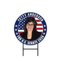 Fetty Anderson For West Virginia Senate 2026 Yard Sign, Corrugated Senate Election, Race Red White & Blue Yard Sign with Metal H-Stake