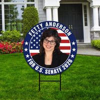 Fetty Anderson For West Virginia Senate 2026 Yard Sign, Corrugated Senate Election, Race Red White & Blue Yard Sign with Metal H-Stake