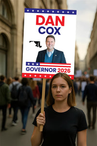 Dan Cox For Maryland Governor 2026 Election Sign, Political Campaign Sign, Democratic party, Governor Election 2026 Race Poster Sign