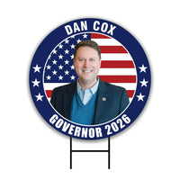 Dan Cox For Maryland Governor 2026 Yard Sign, Corrugated Plastic Governor Elections Race Red White & Blue Yard Sign with Metal H-Stake