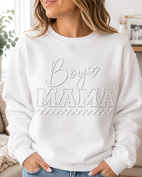 Custom Boy Mama Puff Print Sweatshirt, Personalized Mom Shirt, Raised 3D Cozy Family Crewneck, Custom Puff Sweatshirt, Birthday Gift