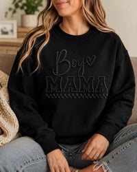 Custom Boy Mama Puff Print Sweatshirt, Personalized Mom Shirt, Raised 3D Cozy Family Crewneck, Custom Puff Sweatshirt, Birthday Gift