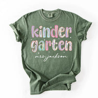 Personalized Kindergarten Shirt, Custom Teacher Name Tee, Colorful Classroom Graphic, Back to School Outfit, Teacher Appreciation Gift