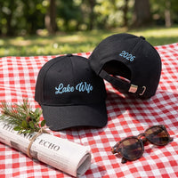 Personalized Lake Life Embroidered Hat, Custom Lake Wife Cap, Bridal Party Cap, Destination Wedding Weekend Favor, Bachelorette Party Hat