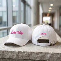 Personalized Lake Life Embroidered Hat, Custom Lake Wife Cap, Bridal Party Cap, Destination Wedding Weekend Favor, Bachelorette Party Hat