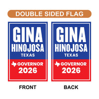 Gina Hinojosa For Texas Governor 2026 Garden Flag, Double Sided, 2026 Governor Flag, Republican, Elections Flag, Race Red White & Blue Flag