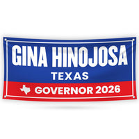 Gina Hinojosa For Texas U.S. Governor Banner Sign, 13 oz Waterproof US Governor Election 2026 Vinyl Banner With Metal Grommets