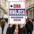 Gina Hinojosa For Texas Governor 2026 Election Sign, Political Campaign Sign, Republican party, Governor Election 2026 Race Poster Sign