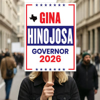 Gina Hinojosa For Texas Governor 2026 Election Sign, Political Campaign Sign, Republican party, Governor Election 2026 Race Poster Sign