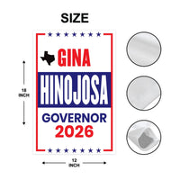 Gina Hinojosa For Texas Governor 2026 Garden Flag, Double Sided, 2026 Governor Flag, Republican, Elections Flag, Race Red White & Blue Flag