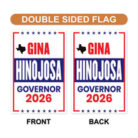 Gina Hinojosa For Texas Governor 2026 Garden Flag, Double Sided, 2026 Governor Flag, Republican, Elections Flag, Race Red White & Blue Flag
