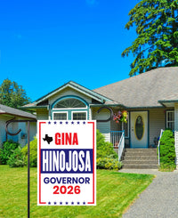 Gina Hinojosa For Texas Governor 2026 Garden Flag, Double Sided, 2026 Governor Flag, Republican, Elections Flag, Race Red White & Blue Flag