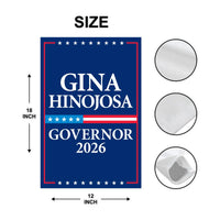 Gina Hinojosa For Texas Governor 2026 Garden Flag, Double Sided, 2026 Governor Flag, Republican, Elections Flag, Race Red White & Blue Flag