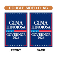 Gina Hinojosa For Texas Governor 2026 Garden Flag, Double Sided, 2026 Governor Flag, Republican, Elections Flag, Race Red White & Blue Flag