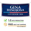 Gina Hinojosa For Texas U.S. Governor Banner Sign, 13 oz Waterproof US Governor Election 2026 Vinyl Banner With Metal Grommets