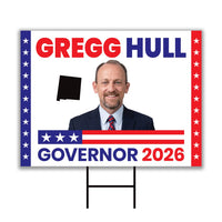 Gregg Hull For New Mexico Governor 2026 Yard Sign, Corrugated Plastic Governor Elections Race Red White & Blue Yard Sign with Metal H-Stake