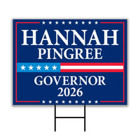 Hannah Pingree For Maine Governor 2026 Yard Sign, Corrugated Plastic Governor Elections Race Red White Blue Yard Sign with Metal H-Stake