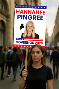 Hannah Pingree For Maine Governor 2026 Election Sign, Political Campaign Sign, Republican party, Governor Election 2026 Race Poster Sign