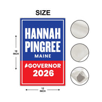 Hannah Pingree For Maine Governor 2026 Garden Flag, Double Sided, 2026 Governor Flag, Elections Flag, Race Red White & Blue Flag