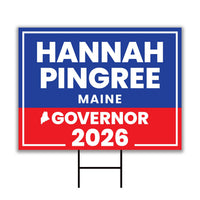 Hannah Pingree For Maine Governor 2026 Yard Sign, Corrugated Plastic Governor Elections Race Red White Blue Yard Sign with Metal H-Stake