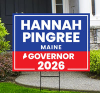 Hannah Pingree For Maine Governor 2026 Yard Sign, Corrugated Plastic Governor Elections Race Red White Blue Yard Sign with Metal H-Stake