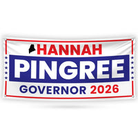 Hannah Pingree For Maine U.S. Governor Banner Sign, 13 oz Waterproof US Governor Election 2026 Vinyl Banner With Metal Grommets