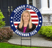 Hannah Pingree For Maine Governor 2026 Yard Sign, Corrugated Plastic Governor Elections Race Red White Blue Yard Sign with Metal H-Stake