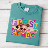 Personalized First Grade Teacher Shirt, Custom Student Photo Tee, Cute Teacher Tee, First Day Classroom Outfit, Back to School Gift