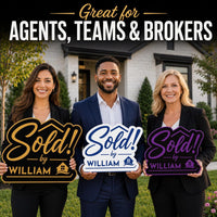 Personalized Real Estate Sold Sign, Custom PVC Cutout Closing Photo Prop, Sold By Agent Marketing Sign, House Sale Photo Sign