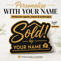 Personalized Real Estate Sold Sign, Custom PVC Cutout Closing Photo Prop, Sold By Agent Marketing Sign, House Sale Photo Sign