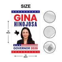 Gina Hinojosa For Texas Governor 2026 Garden Flag, Double Sided, 2026 Governor Flag, Republican, Elections Flag, Race Red White & Blue Flag