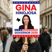 Gina Hinojosa For Texas Governor 2026 Election Sign, Political Campaign Sign, Republican party, Governor Election 2026 Race Poster Sign