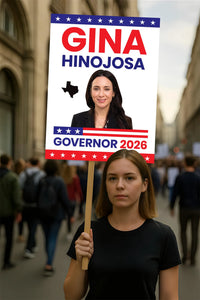 Gina Hinojosa For Texas Governor 2026 Election Sign, Political Campaign Sign, Republican party, Governor Election 2026 Race Poster Sign