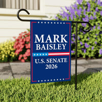 Mark Baisley For Colorado Senate 2026 Garden Flag, Double Sided, 2026 Senate Flag, Elections Flag, Race Red White & Blue Flag