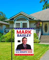 Mark Baisley For Colorado Senate 2026 Garden Flag, Double Sided, 2026 Senate Flag, Elections Flag, Race Red White & Blue Flag