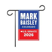 Mark Baisley For Colorado Senate 2026 Garden Flag, Double Sided, 2026 Senate Flag, Elections Flag, Race Red White & Blue Flag