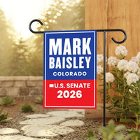 Mark Baisley For Colorado Senate 2026 Garden Flag, Double Sided, 2026 Senate Flag, Elections Flag, Race Red White & Blue Flag