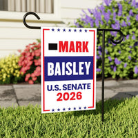 Mark Baisley For Colorado Senate 2026 Garden Flag, Double Sided, 2026 Senate Flag, Elections Flag, Race Red White & Blue Flag
