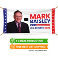 Mark Baisley For Colorado U.S. Senate Banner Sign, 13 oz Waterproof US Senate Election 2026, Democrate Vinyl Banner With Metal Grommets