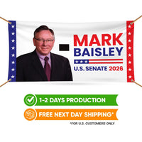 Mark Baisley For Colorado U.S. Senate Banner Sign, 13 oz Waterproof US Senate Election 2026, Democrate Vinyl Banner With Metal Grommets