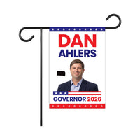 Dan Ahlers For South Dakota Governor 2026 Garden Flag, Double Sided, 2026 Governor Flag, Elections Flag, Race Red White & Blue Flag
