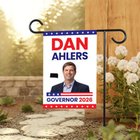 Dan Ahlers For South Dakota Governor 2026 Garden Flag, Double Sided, 2026 Governor Flag, Elections Flag, Race Red White & Blue Flag