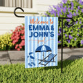 Personalized Pool Garden Flag, 12x18 Double Sided Yard Flag, Summer Porch Decor, Custom Couple Welcome Sign, Outdoor Housewarming Gift