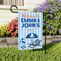 Personalized Pool Garden Flag, 12x18 Double Sided Yard Flag, Summer Porch Decor, Custom Couple Welcome Sign, Outdoor Housewarming Gift
