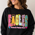 Personalized Eagles Teacher Sweatshirt, Custom School Name Tee, Bright Mascot Team Spirit, Back to School Outfit, Teacher Appreciation Gift