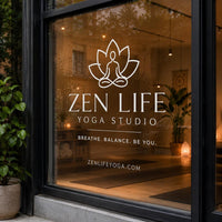 Custom Vinyl Storefront Decal: Business Logo, Text, Socials & QR Code