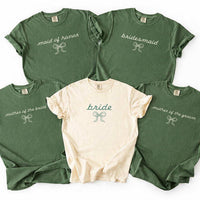 Personalized Bridal Party Shirt, Custom Bride and Bridesmaid Tee, Matching Wedding Crew Shirts, Bachelorette Outfit, Bridal Party Gift