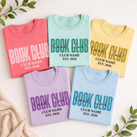 Personalized Book Club Friends Shirt, Custom Reading Circle Tee, Club Name and Est Year Design, Matching Reader Outfit, Gift for Readers
